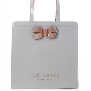 NWT - Ted Baker large Icon tote -grey/rose gold